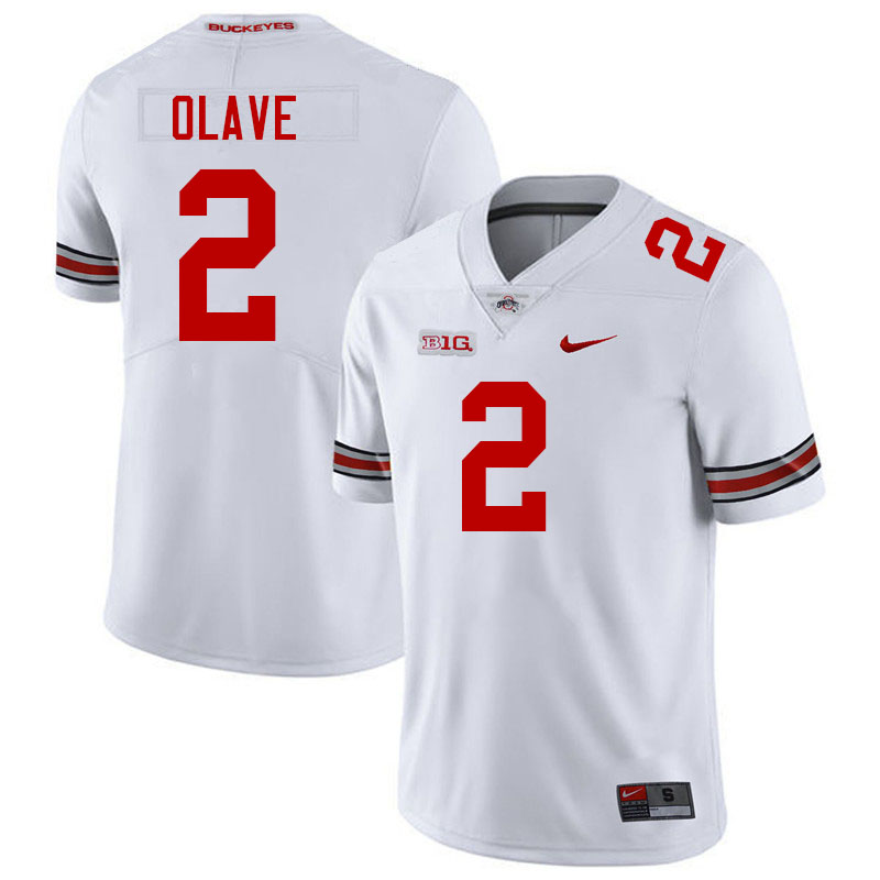 #2 Chris Olave Ohio State Buckeyes Jerseys Football Stitched-White